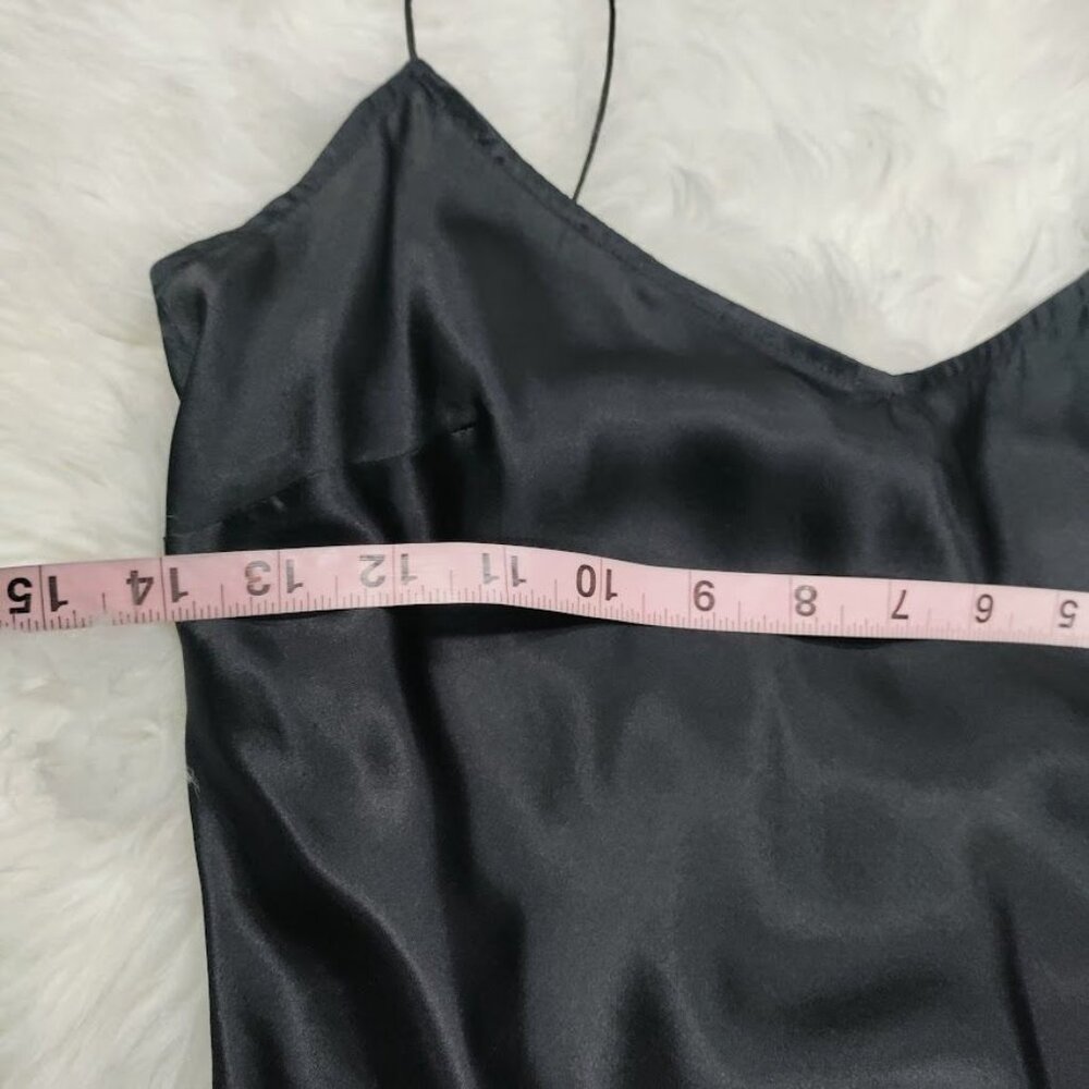 Massimo Black Elegant Layering Piece Sleek Versatile Silk Camisole Top Size P - Picture 9 of 11